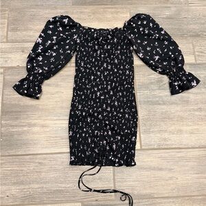 Love tree floral black dress